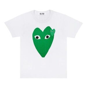 NWOT Comme Des Garçon PLAY Double Green Heart Shirt